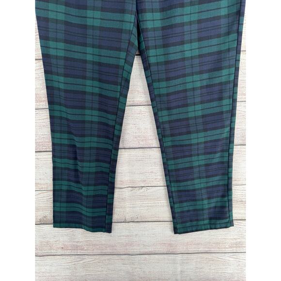 Volcom FroChickie High Rise Plaid Chino Pants Womens 29x30 Blue Green NEW - Picture 5 of 14